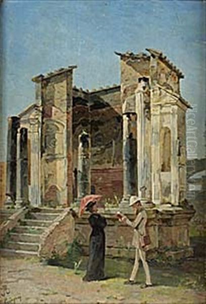 Temple D'isis, Pompeiji Oil Painting by Agneta (Agnes) Boerjesson