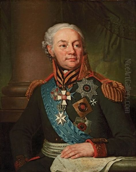 Portrait Of Count Fedor-fedorovich Buxhoeveden Oil Painting by Vladmir Lukich Borovikovsky