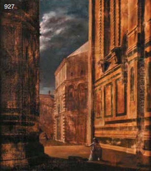 Ginevra Degli Almieri, Firenze Oil Painting by Odoardo Borrani