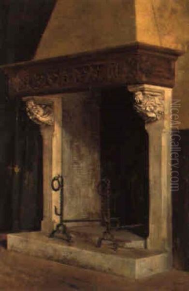 Interno Del Bargello A Firenze Oil Painting by Odoardo Borrani