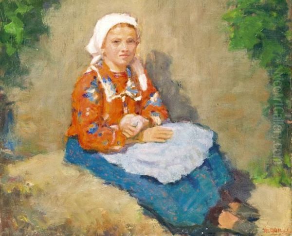 Leany Oil Painting by Janos Laszlo Aldor