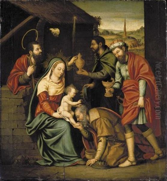 The Adoration Of The Magi Oil Painting by Nicolas Borras