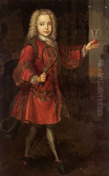 Ragazzo Giocando Del Volano Oil Painting by Giovanni Angelo Borroni