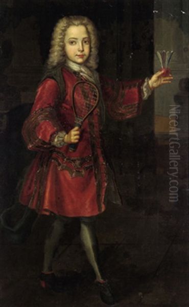 Ragazzo Giocando Del Volano: Knabe Beim Federballspiel Oil Painting by Giovanni Angelo Borroni