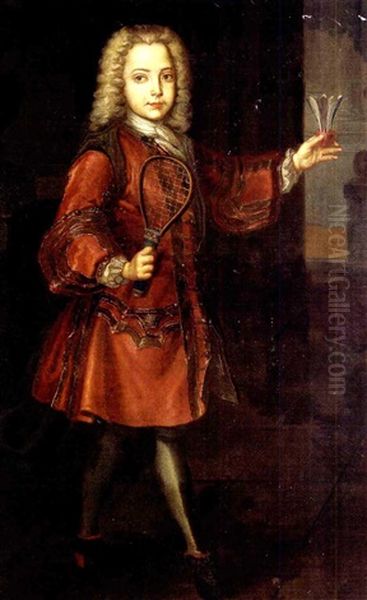 Ragazzo Giocando Del Volano Oil Painting by Giovanni Angelo Borroni