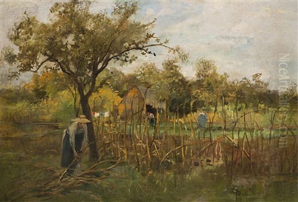 Campagna Monzese Oil Painting by Emilio Borsa