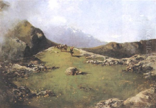 Nel Paesaggio Montano Oil Painting by Emilio Borsa