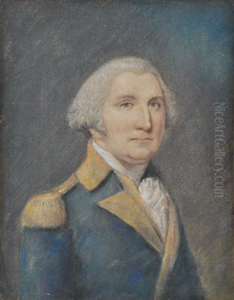 The Famous 1796 Portrait Of George Washington Was Originally Done In Oils By James Sharples (british, 1751-1811) Oil Painting by George Ames Aldrich