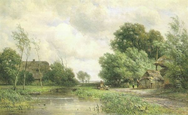 Paisaje Holandes En Verano Oil Painting by Jan Willem Van Borselen