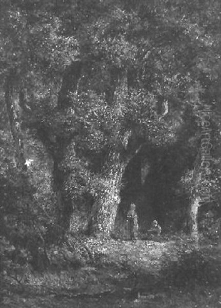 Zwei Kinder Im Wald Oil Painting by Jan Willem Van Borselen