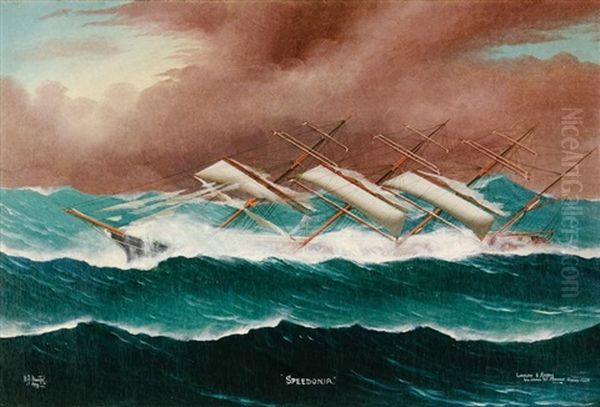 Speedonia In White Water Oil Painting by Reginald Arthur Borstel