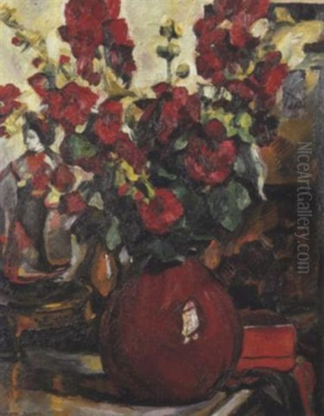 I Fiori Rossi Oil Painting by Pietro Bianco Bortoluzzi