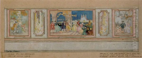 Il Carnevale Di Venezia Oil Painting by Pietro Bianco Bortoluzzi