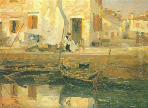 Pueblo De Pescadores Oil Painting by Pietro Bianco Bortoluzzi