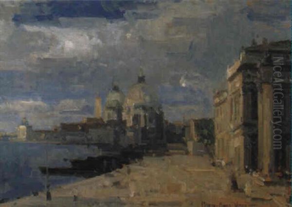 Scorcio Di Venezia Dalla Piazzetta Oil Painting by Pietro Bianco Bortoluzzi