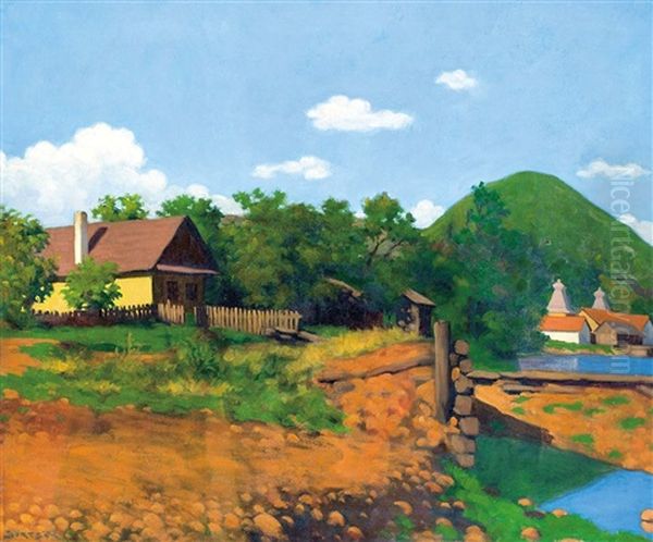 Bank Of Zazar Oil Painting by Samu Boertsoek