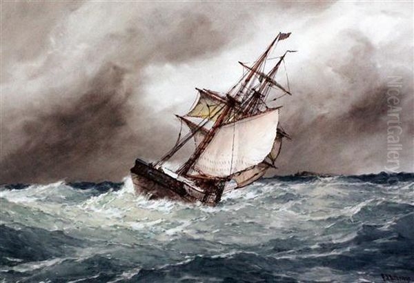 Shipping At Sea Oil Painting by Frederick James Aldridge