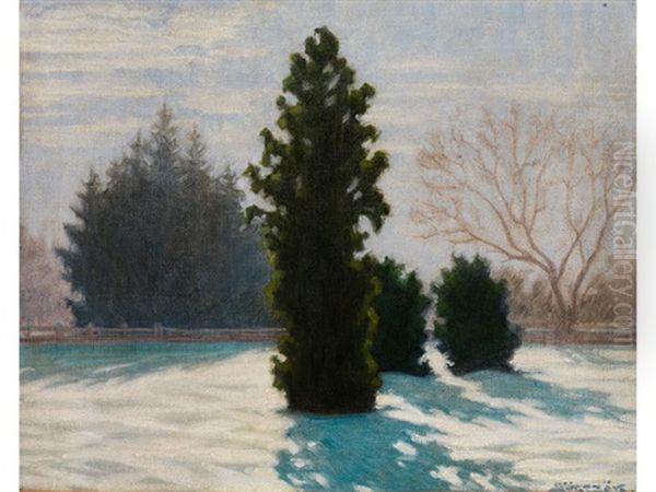 Winterlandschaft Oil Painting by Samu Boertsoek