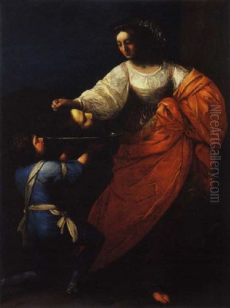 Salome Con La Testa Di San Giovanni Battista Oil Painting by Luciano Borzone