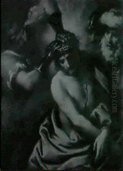 Cristo Coronato Di Spine Oil Painting by Luciano Borzone