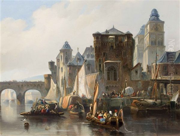 Gezicht Te Koblenz Oil Painting by Johannes Bosboom