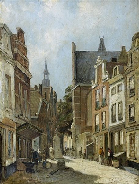 Vue D'amsterdam Oil Painting by Johannes Bosboom