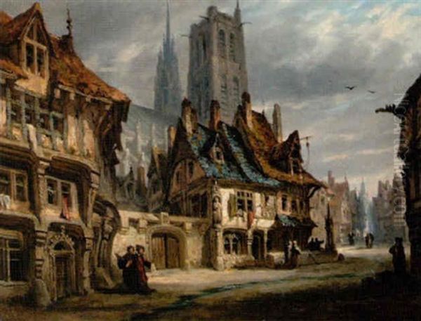 Stadtmotiv Oil Painting by Johannes Bosboom