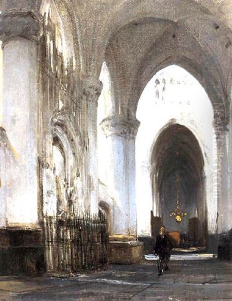 Interieur Van Een Kerk In Breda Oil Painting by Johannes Bosboom