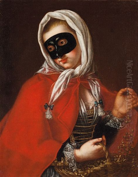 Ritratto Di Dama In Maschera Oil Painting by Felice Boscaratti