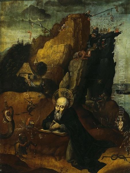 Temptation Of Saint Anthony Oil Painting by Hieronymus Bosch