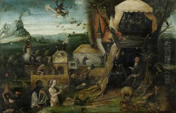 Die Versuchung Des Heiligen Antonius Oil Painting by Hieronymus Bosch