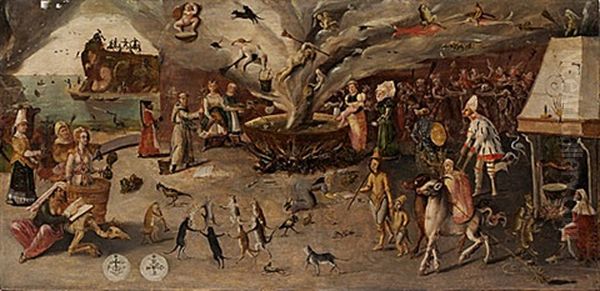 Helvetesscen Oil Painting by Hieronymus Bosch