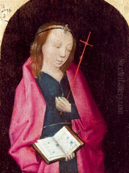 Madonna In Einem Buch Lesend Oil Painting by Hieronymus Bosch