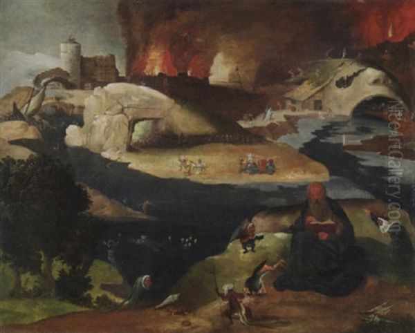 Die Versuchung Des Heiligen Antonius Oil Painting by Hieronymus Bosch