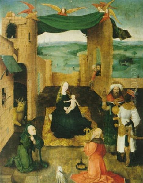 Die Anbetung Der Konige Oil Painting by Hieronymus Bosch