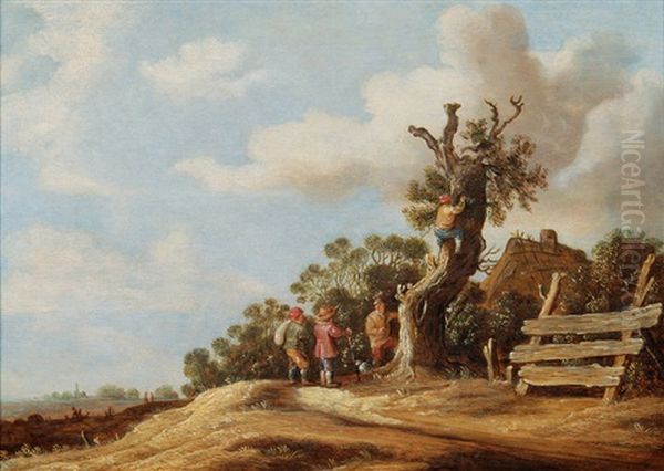 The Nest Robbers Oil Painting by Pieter Van Den Bosch