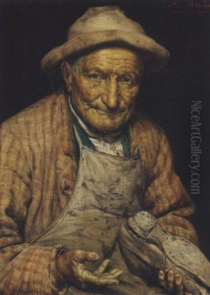 The Cobbler Oil Painting by Achille Boschi