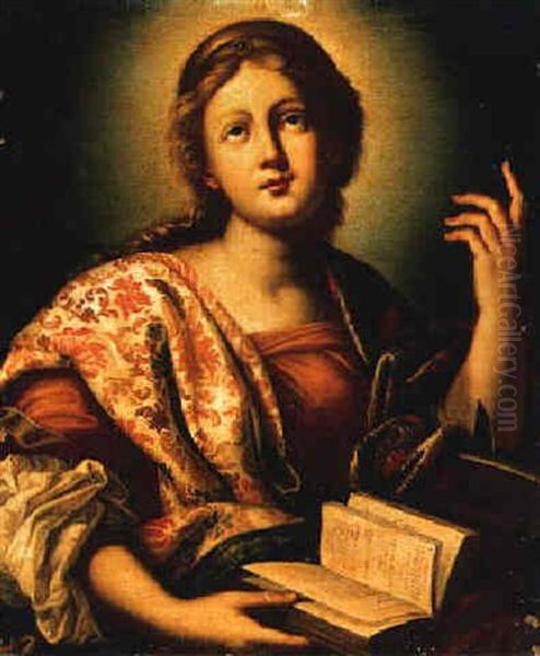 Saint Catherine Of Alexandria Oil Painting by Fabrizio Boschi