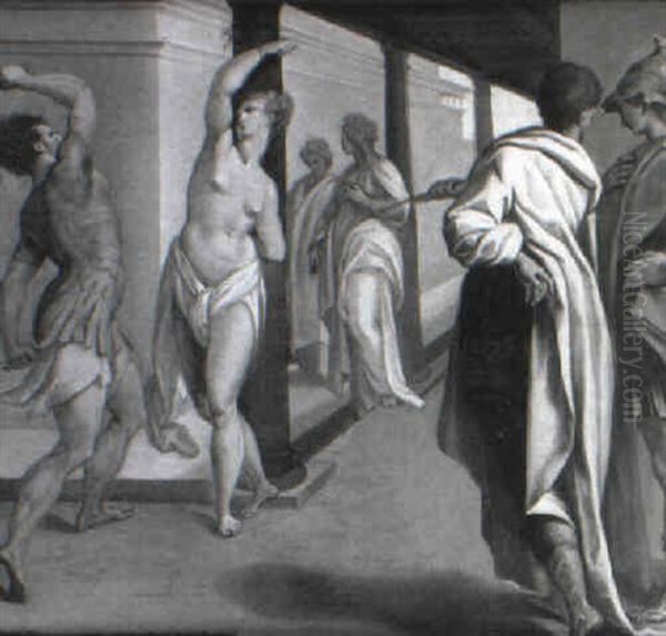 The Flagellation Of A Saint Oil Painting by Andrea Boscoli