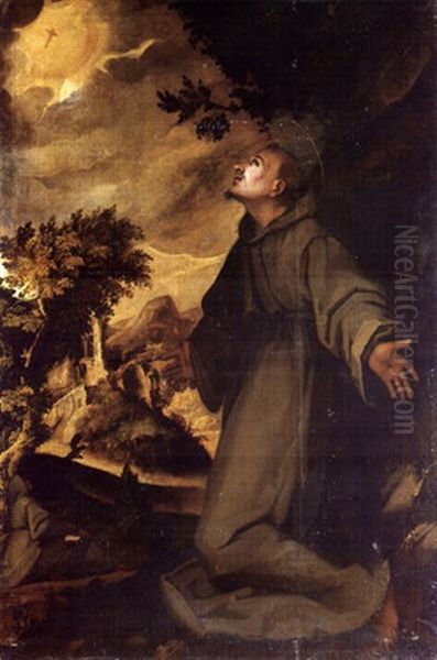 Saint Francis Receiving The Stigmata Oil Painting by Andrea Boscoli