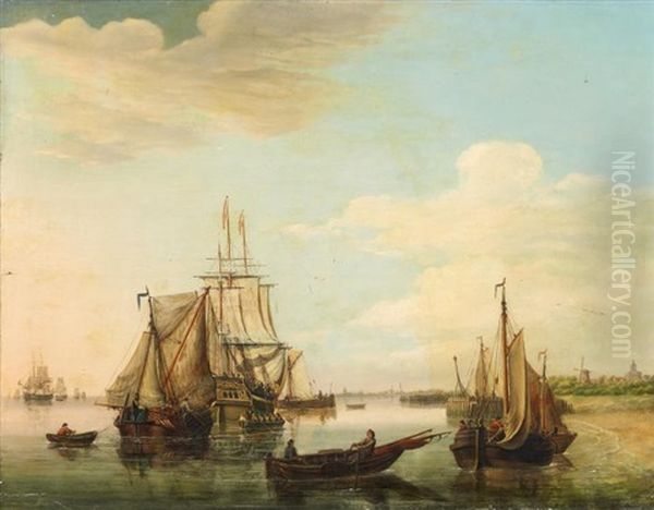 Marine Oil Painting by Jan Hendrik Boshamer