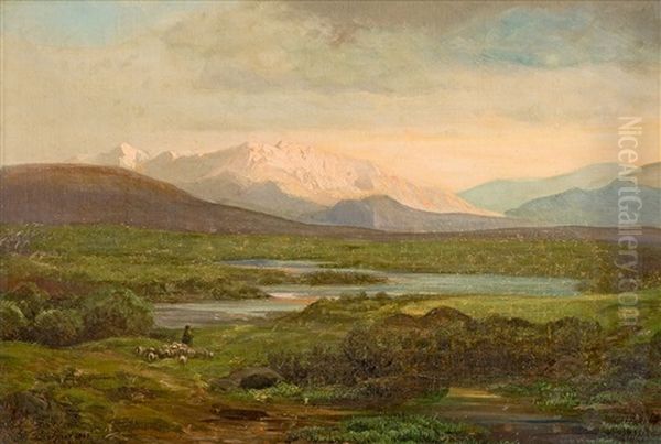 Landschaft Mit Bergsee Oil Painting by Wilhelm Boshart