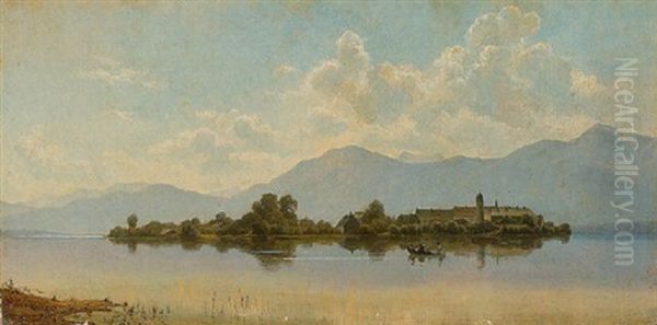 Die Fraueninsel Im Chiemsee Oil Painting by Wilhelm Boshart