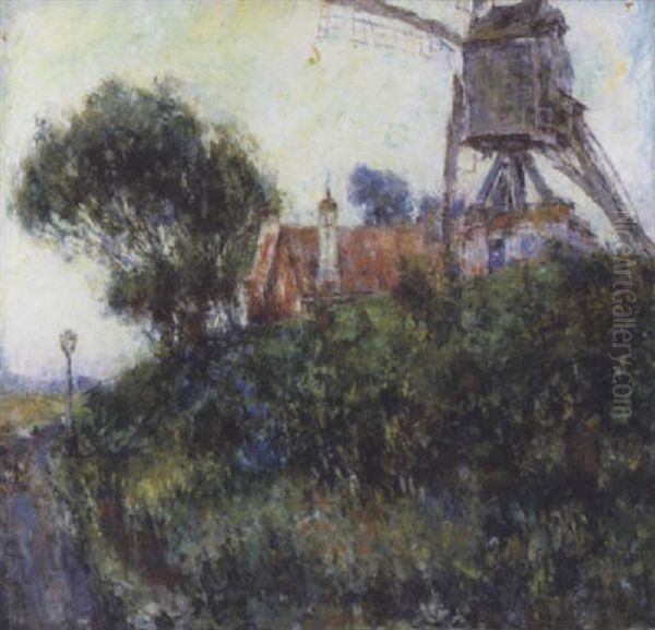 Zomer Bij De Molen Oil Painting by Rene Bosiers