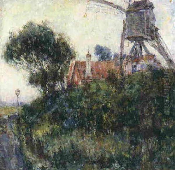 Zomer Bij De Molen Oil Painting by Rene Bosiers