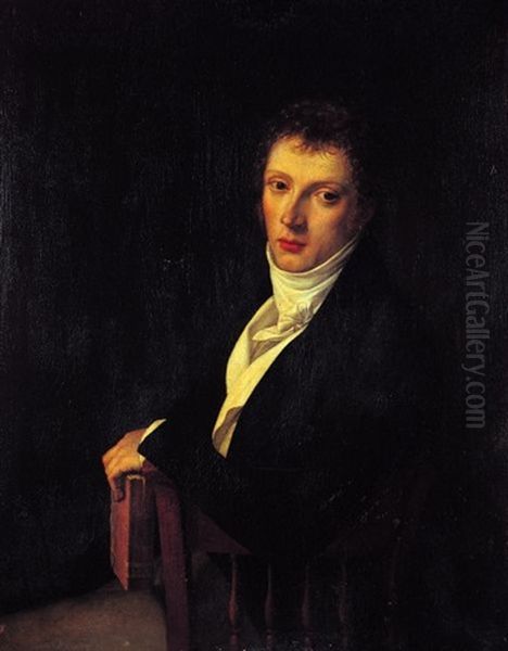 Portrait D'homme Assis Tenant Un Livre Oil Painting by Jean Baptiste Francois Bosio