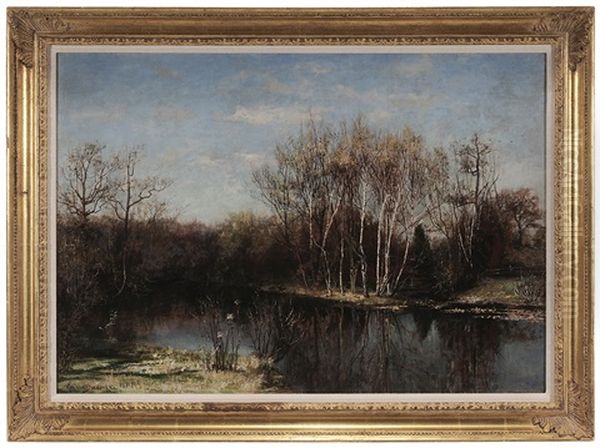 Pond Reflection, 1883 Oil Painting by Robert Ward Van Boskerck