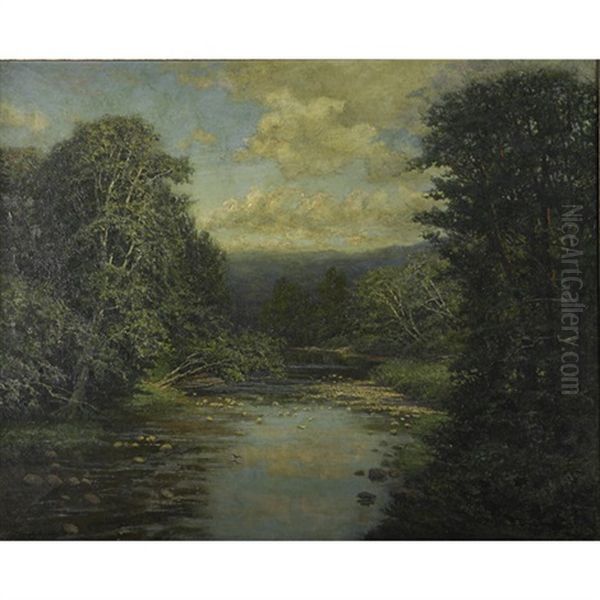 River At Keene Valley Oil Painting by Robert Ward Van Boskerck