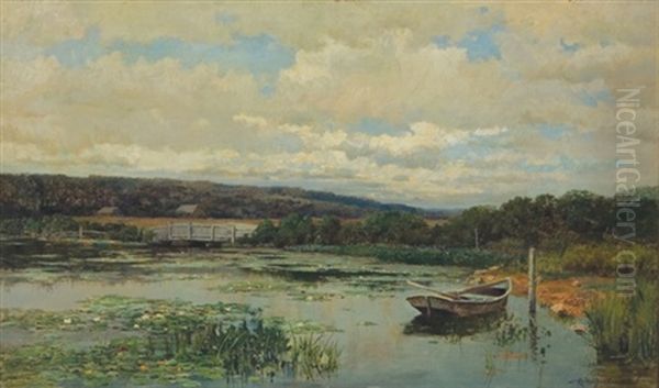 The Lily Pond Oil Painting by Robert Ward Van Boskerck