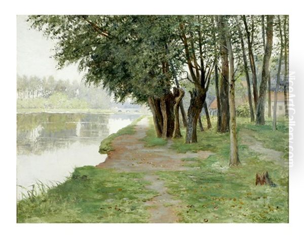 Along The River Oil Painting by Robert Ward Van Boskerck